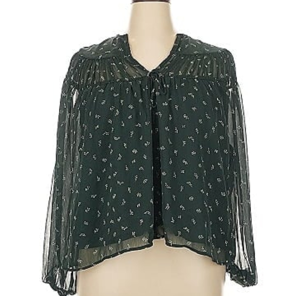 Elegant Green Sheer Women's Top
